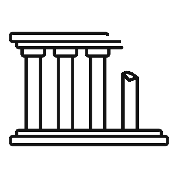 Ancient greek temple ruins standing on platform