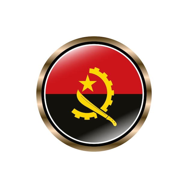 angola flag circle buton vector template trendy collection logo design