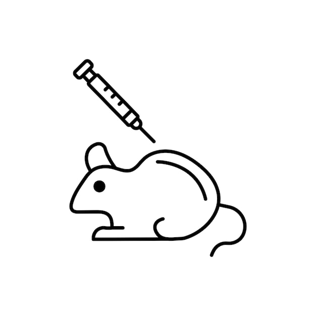 Animal Testing Icon Set Laboratory Medical Animal Experiment Vector Symbol in a Black Filled and Outlined Style Ethical Trials Sign