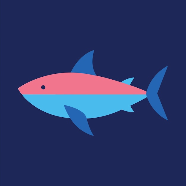 animals concept shark in flat png vector illustration geometric abstract design