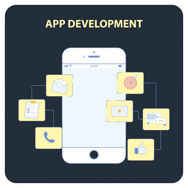App Development Flat Vector Social Media Banner
