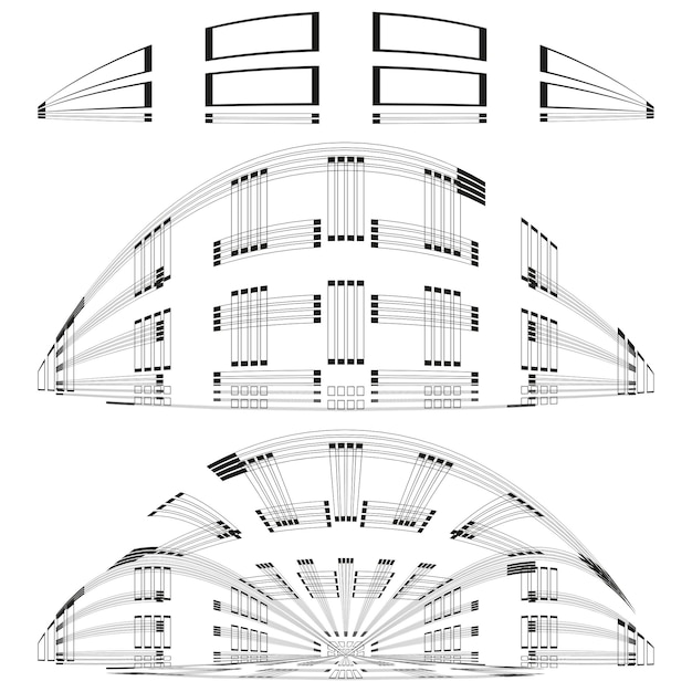 Arch icon pattern Architectural curve symbol Geometric span Vector Black minimal design