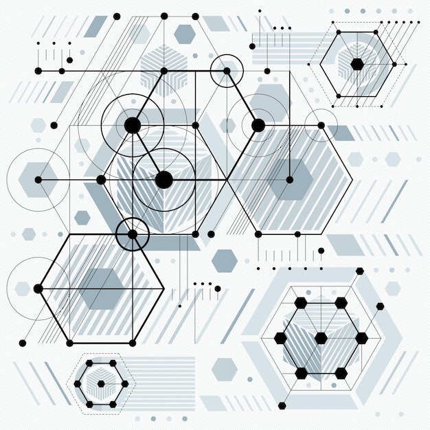Architectural blueprint, vector digital background with different geometric design elements. For use as website background.