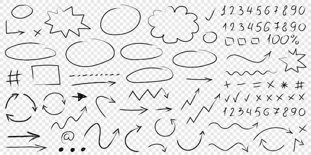 arrow circles and abstract doodle icon in hand drawn style number vector illustration on isolated background letters arrows sign business concept