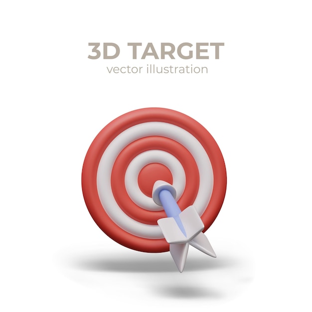 Arrow flies into center of target Challenge accepted Concept of accurate shot