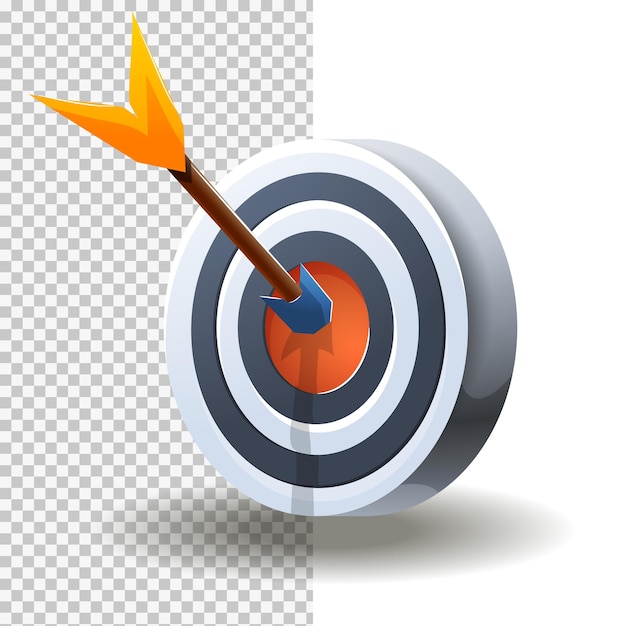 Arrow hitting the center of a target