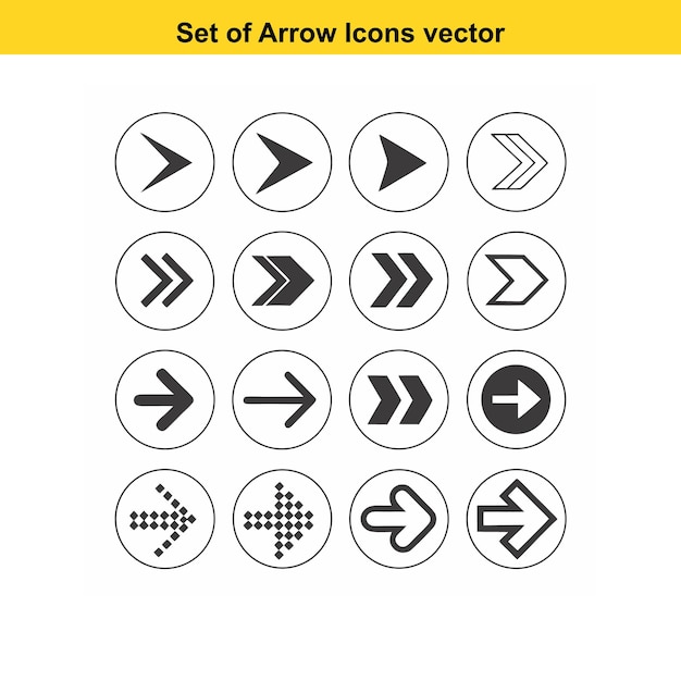 Arrow icon set isolated on white background 7