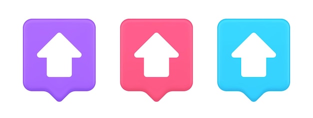 arrow up button directional pointer cyberspace cursor 3d realistic icon