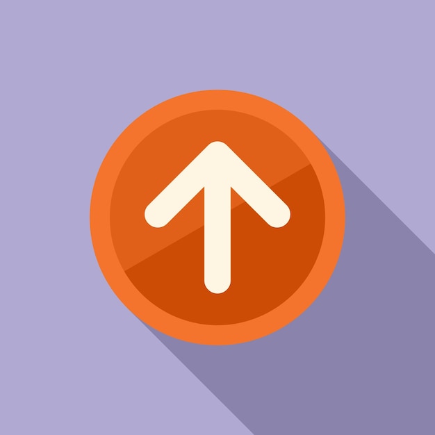 Arrow up icon flat vector Web interface Internet address
