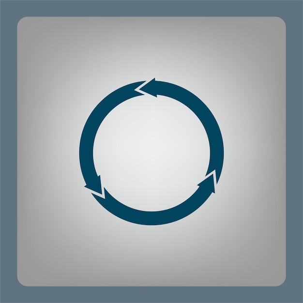 Arrows in a circle recycling symbol Vector illustration on a gray background Eps 10