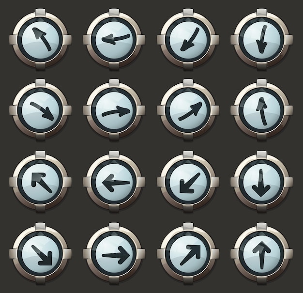 arrows vector stylish round buttons for mobile applications and web