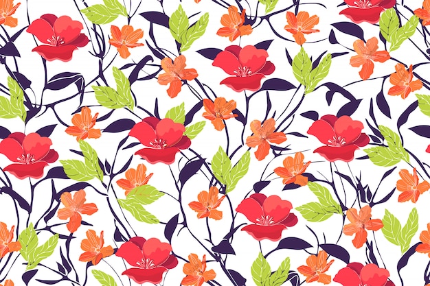 Art floral vector seamless pattern