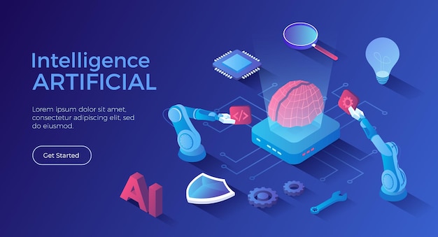 artificial intelligence ai digital brain artificial thinking process future technology machine l