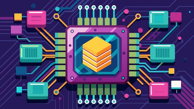 artificial intelligence chip vector graphics illustration EPS source file format lossless scaling ic