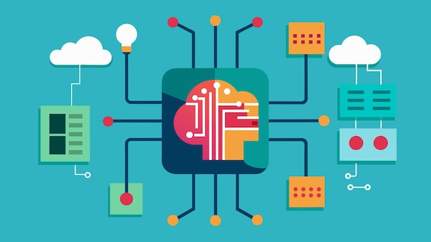 artificial intelligence chip vector graphics illustration EPS source file format lossless scaling ic