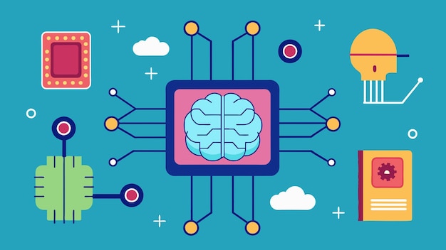 artificial intelligence chip vector graphics illustration EPS source file format lossless scaling ic