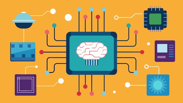 artificial intelligence chip vector graphics illustration EPS source file format lossless scaling ic