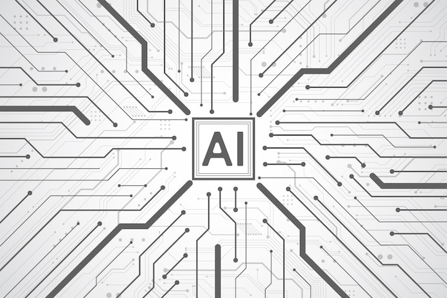 artificial intelligence circuit line style machine learning design smart network digital