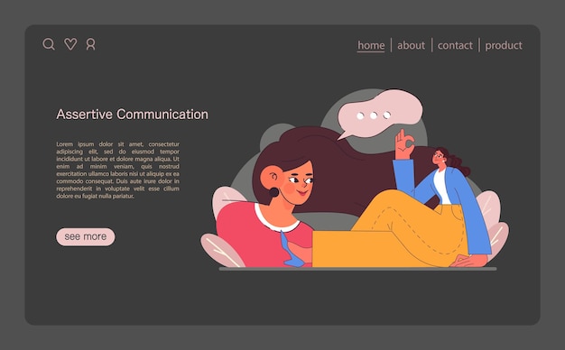 Assertive communication concept a relaxed woman engaging in clear and confident conversation
