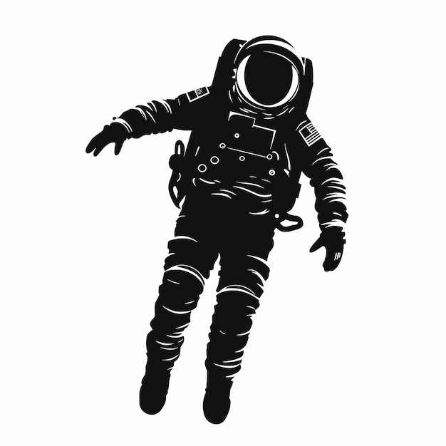 astronaut floating in space galaxy silhouette vector