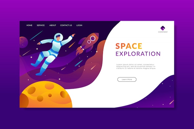 Astronaut utforskning landingsside