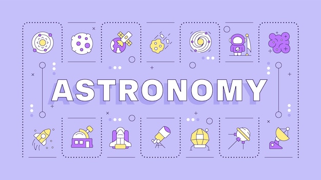 Astronomy light purple word concept