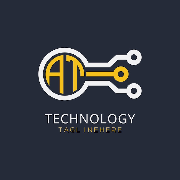 at initial monogram for technology logo with circle style design