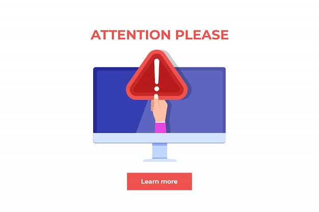 Attention please. Hand holding board.