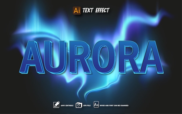 aurora text effect editable text effect eps file