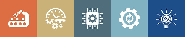 automation icons infographic design template creative concept with 5 steps