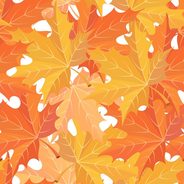Autumn background from colorful maple leaves, seamless pattern. Print, textile, vector