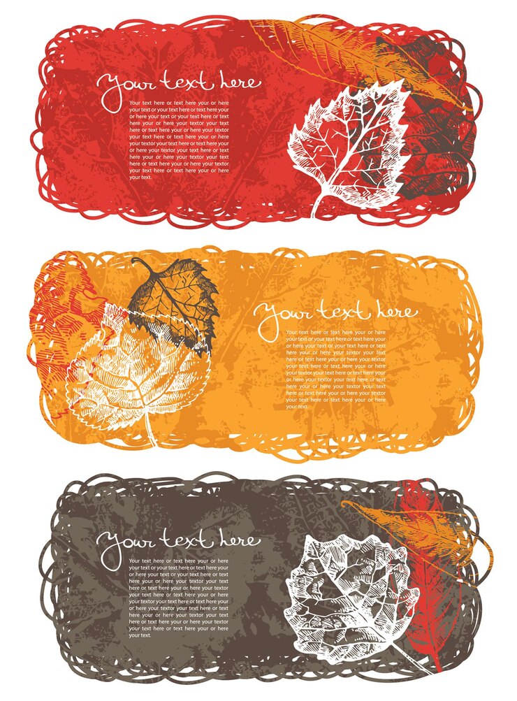 Vektor autumn banners with leafs