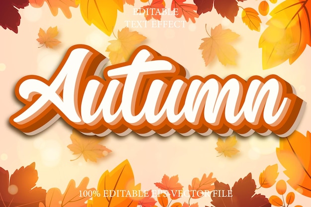 Autumn Editable Text Effect 3D Emboss Style