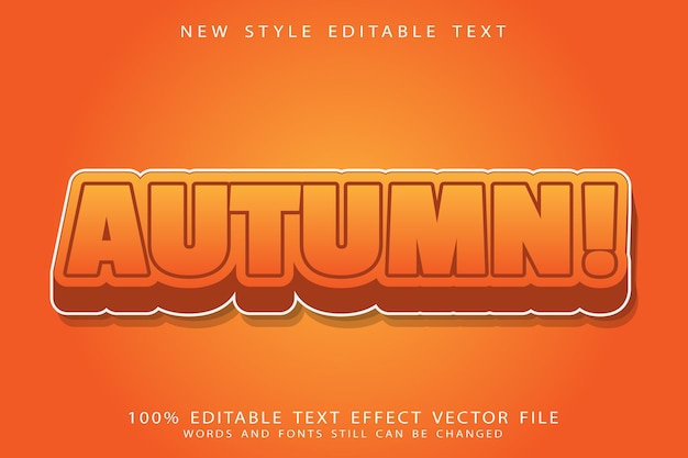autumn editable text effect emboss modern style