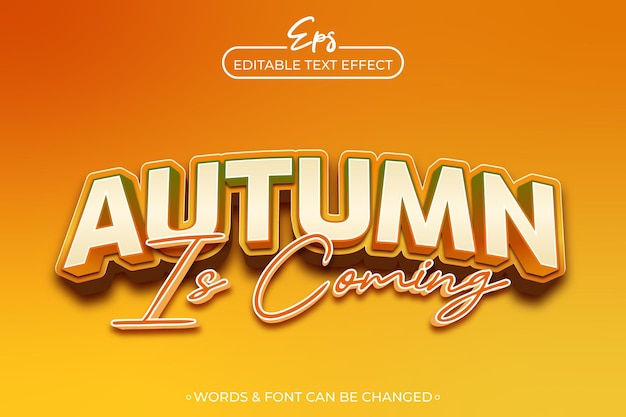 autumn is coming editable text effect template