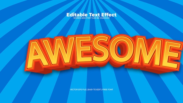 Awesome blue two tone editable text effect
