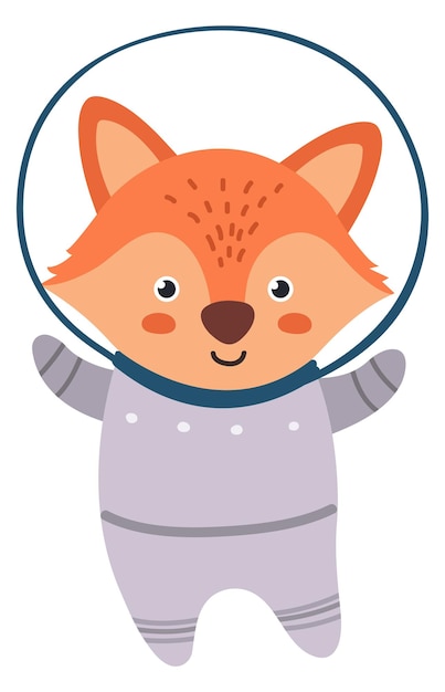 baby fox in space suit cute astronaut animal