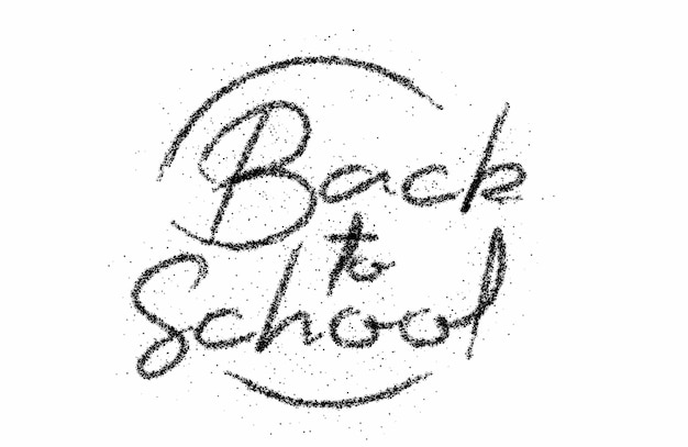 Back To School Calligraphic Modern Particle Font Style Text Vector illustration Design.