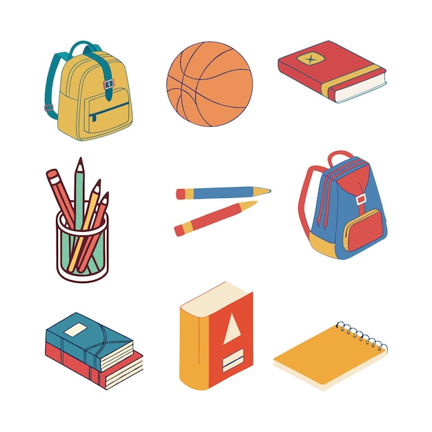 Back to school element collection vector