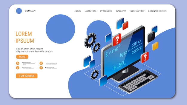 Back to school landing page vector design template