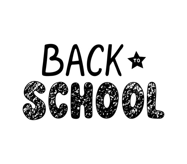 Back to school lettering with grunge texture