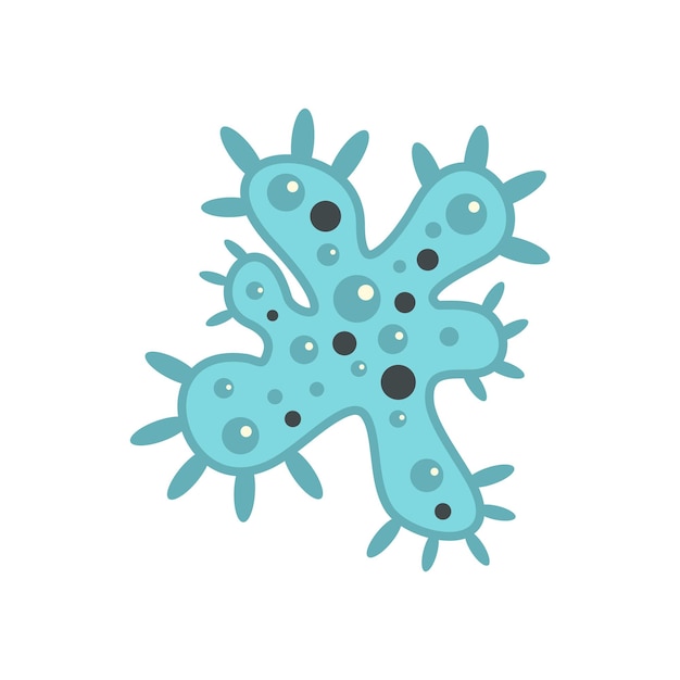 bacteria icon in flat style isolated on white background vector illustration