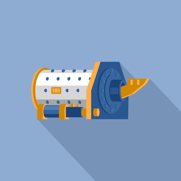 Ball mill color image in flat style Industrial concept mining and processing industry