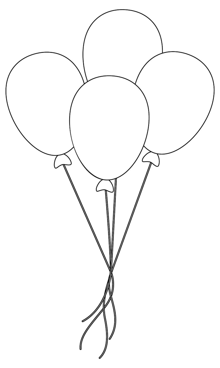 Vektor balloon doodle outline for colouring