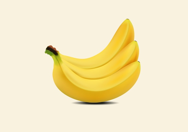 Banan vektor vektorillustrasjon av frukt isolert på lysegul bakgrunn håndtegnet banan