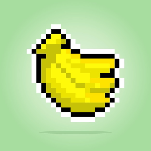 Banana pixels Vector illustration of 8 bit game assets