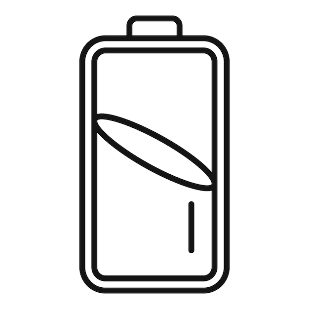 Bank battery icon outline vector Electric gauge half energy