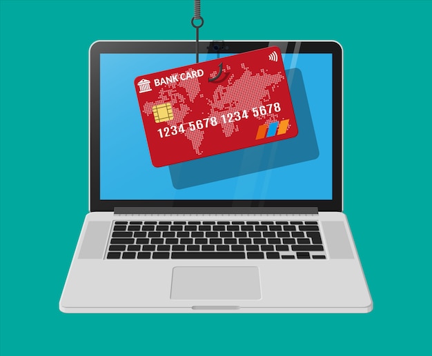 bank card and fishing hook.