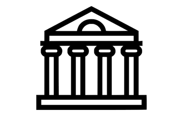 Bank outline icon Bank building Bank transactions Banking and accounting