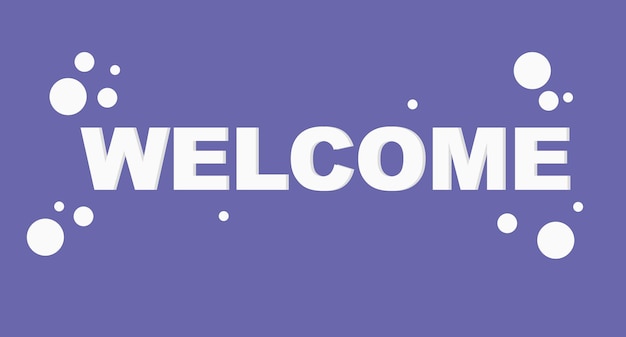 Banner white welcome letters on trendy very peri background Vector banner